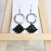 Boucles d'oreille Othilie noires et argent