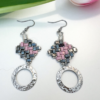 Boucles d'oreille Othilie roses  et argent