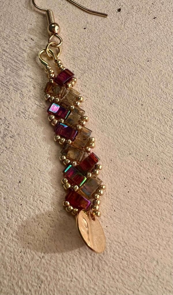 Boucles d’oreilles baguettes mauves