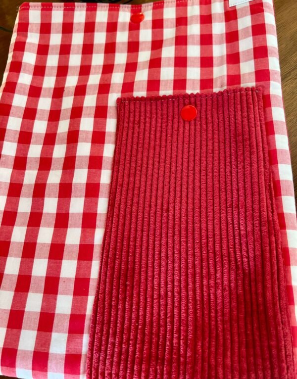 Box de Noël  Tricot carreaux rouges et blancs