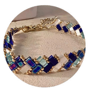 Bracelet Manchette  1 rang Azur