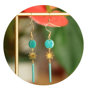 Boucles  Madeline  soleil turquoise