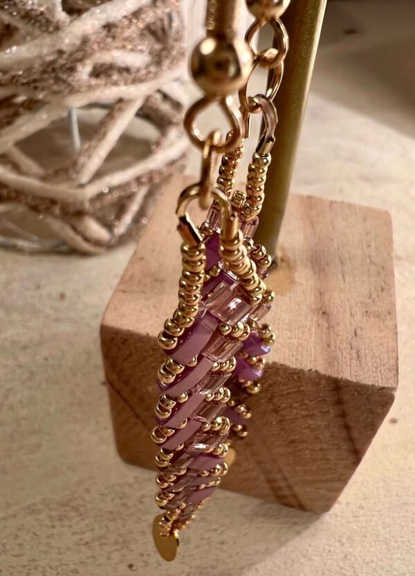 Boucles d’oreilles baguettes roses