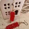 Boucle d'oreilles 3 rangs rubis