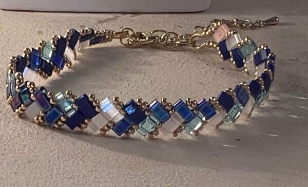 Bracelet Manchette  1 rang Azur