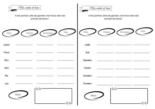 Mon carnet de tricot